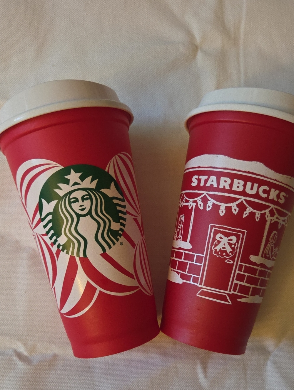 Starbucks Holiday Red Reusable Cups 2 Pc 16oz 2024 & 2025